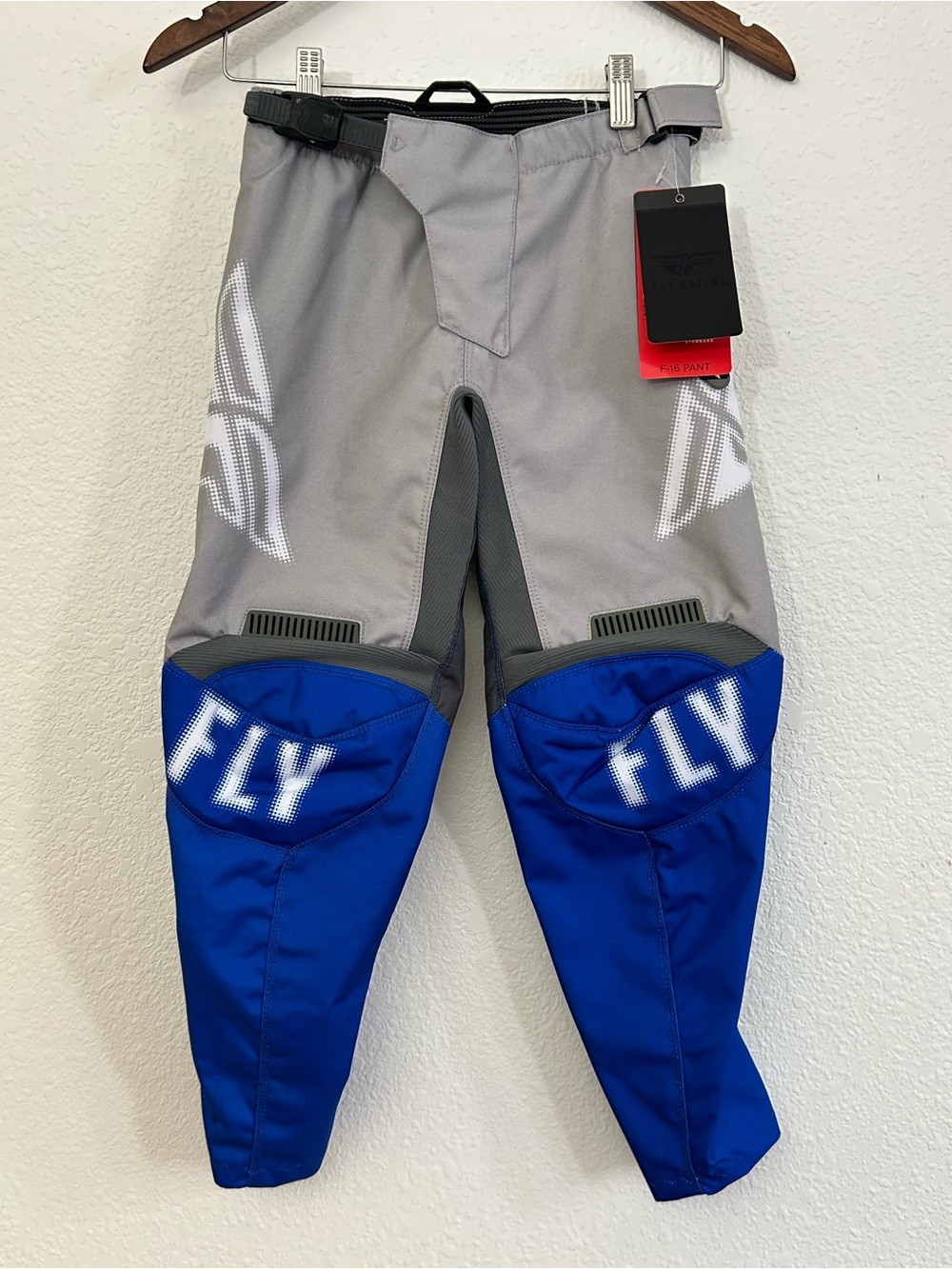 NEW FLY RACING F-16 Youth Motocross Pants Grey/Blue